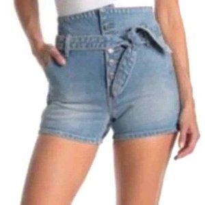 GRLFRND Brynn Denim High Waist Paperbag Jeans Sorts Size 27 NTW